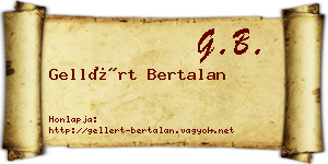 Gellért Bertalan névjegykártya